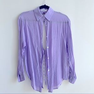 Open back lavender color shirt